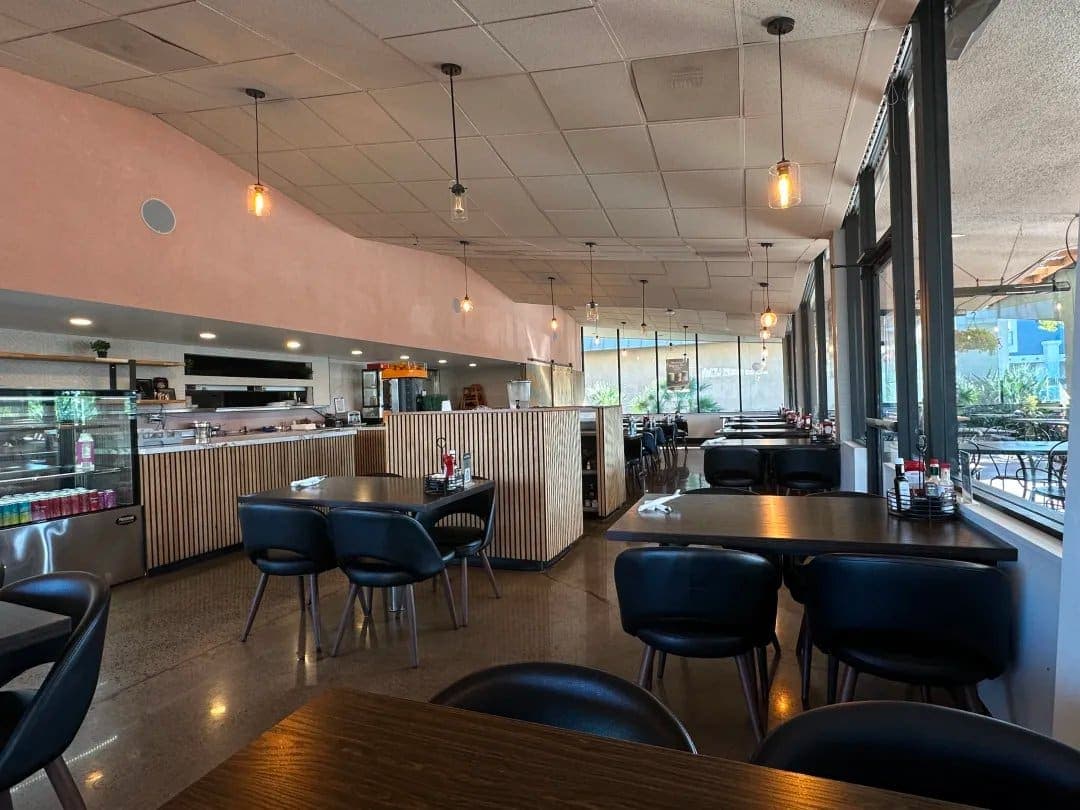 Open dining room looking toward the counter and patio at iJava Cafe Willow Glen