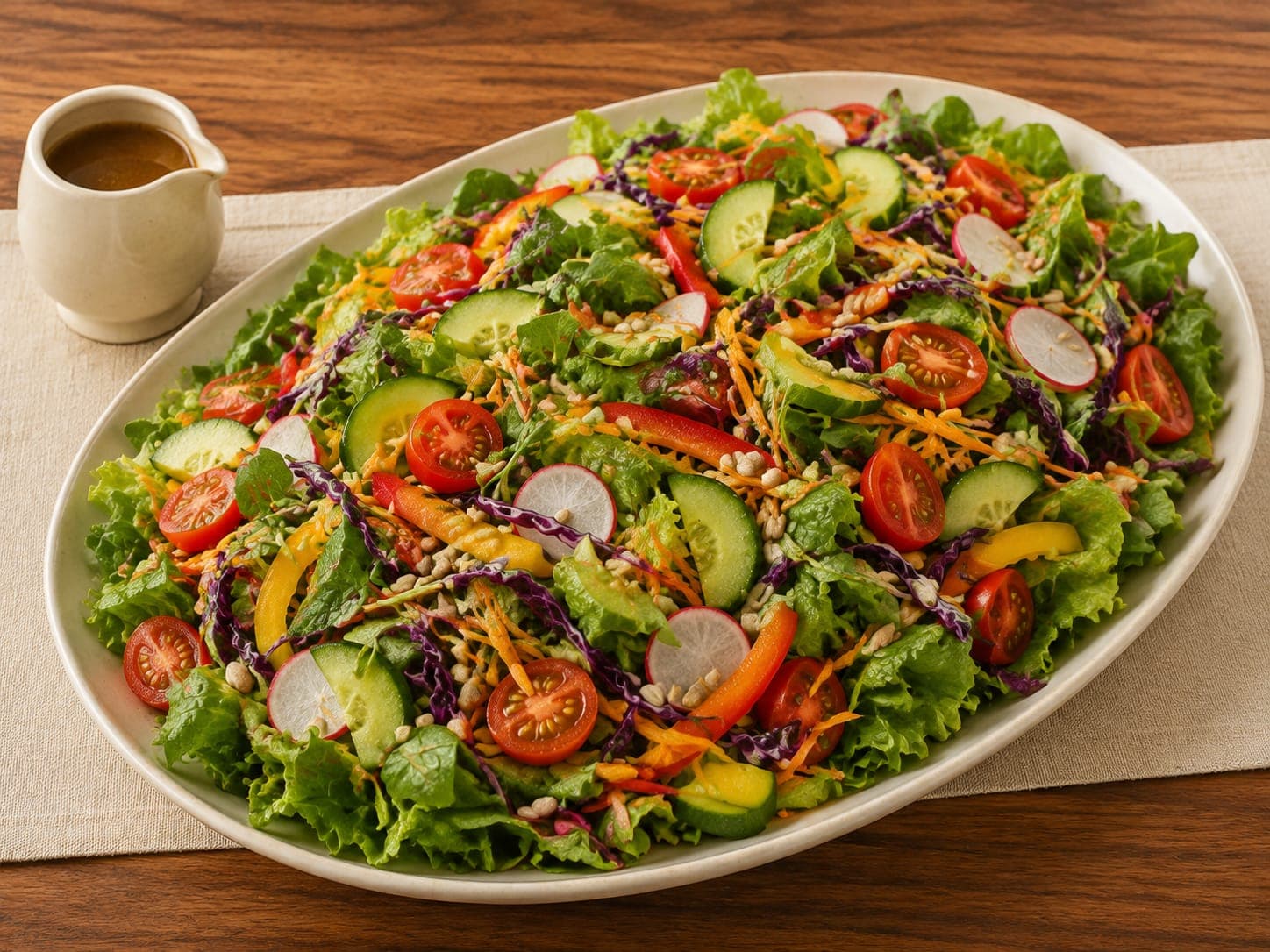 Garden salad platter from iJava Cafe catering, San Jose