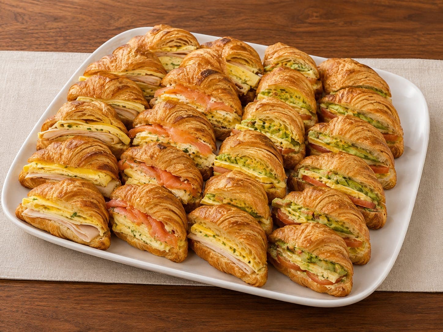Breakfast croissant sandwich platter from iJava Cafe catering, San Jose