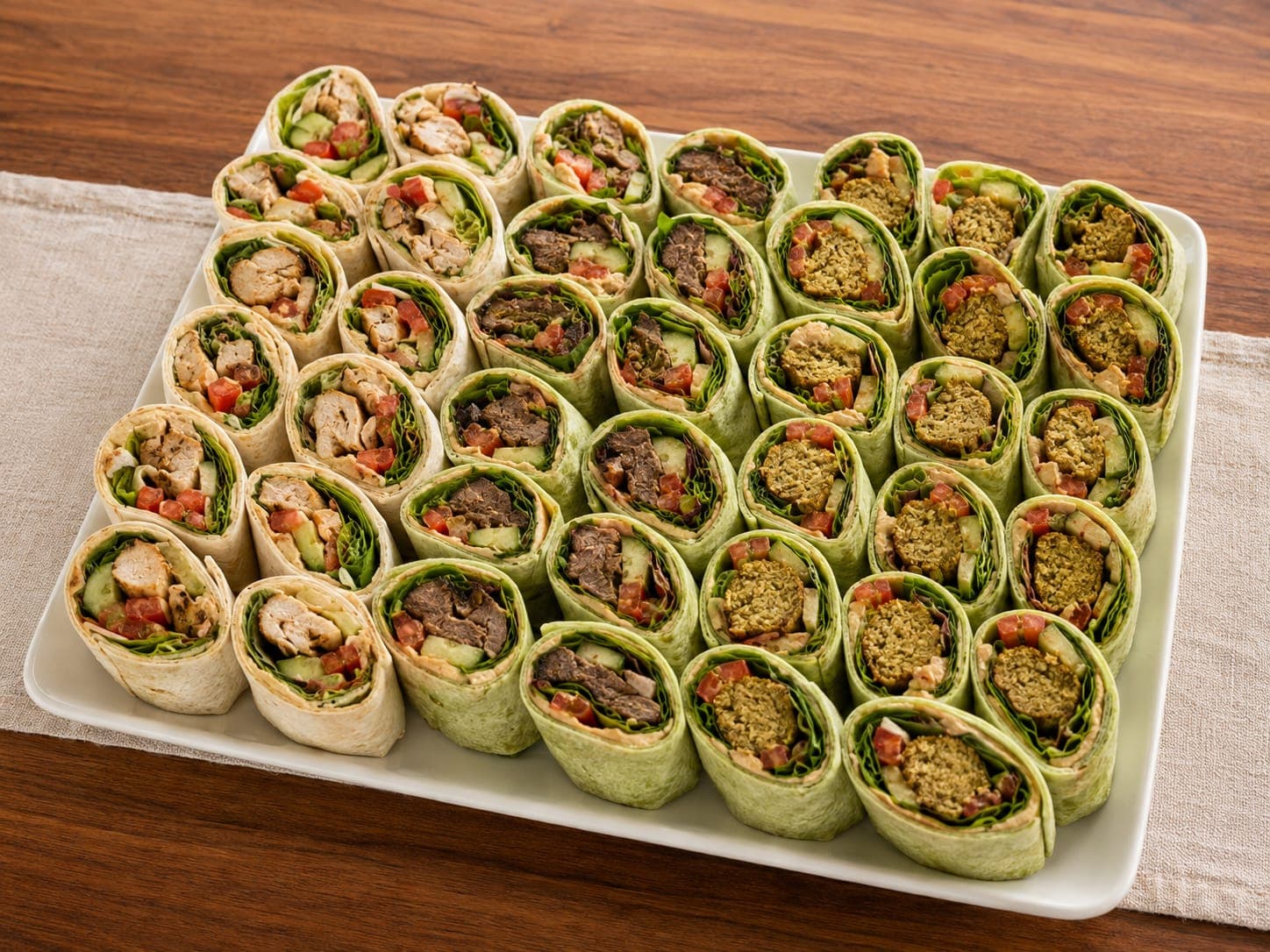 Mediterranean wrap platter from iJava Cafe catering, San Jose