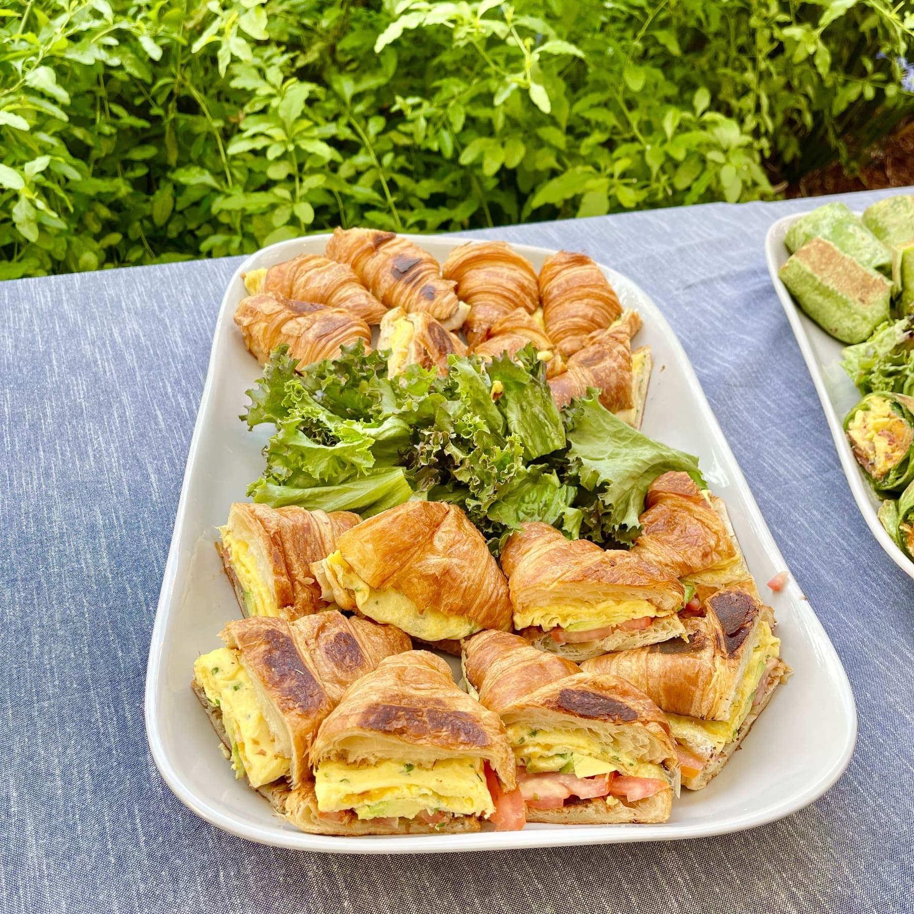 Catering breakfast croissants platter at iJava Cafe, San Jose