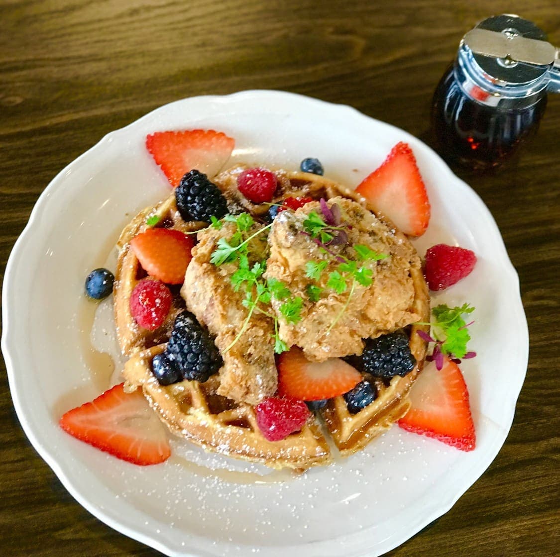 Chicken & waffles at iJava Delmas