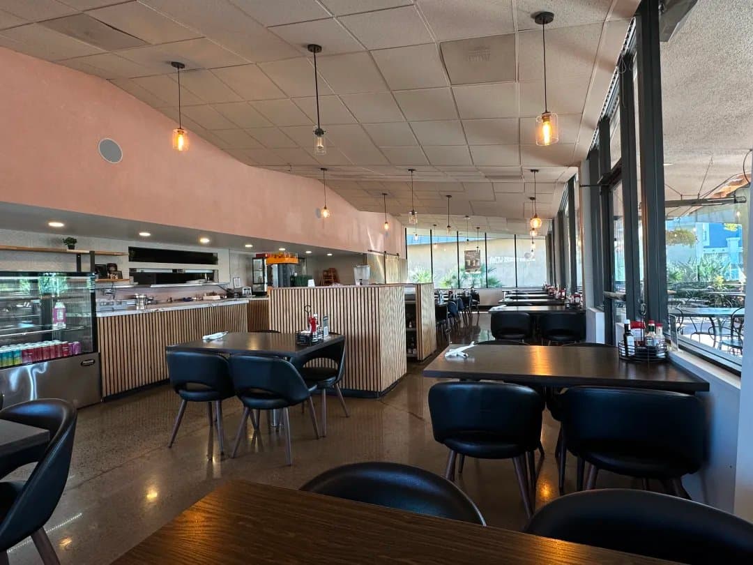 Open dining room looking toward the counter and patio at iJava Cafe Willow Glen