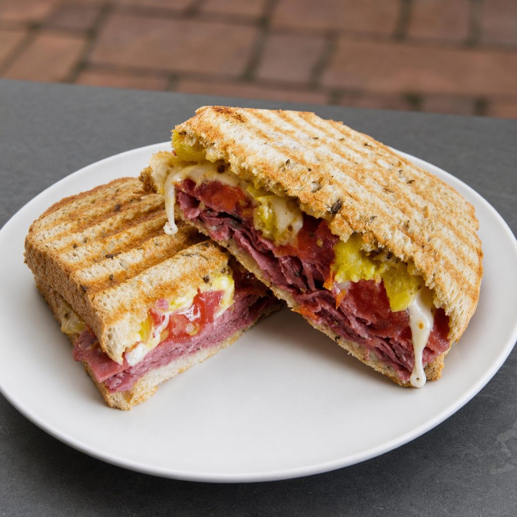 Beef Pastrami Panini.