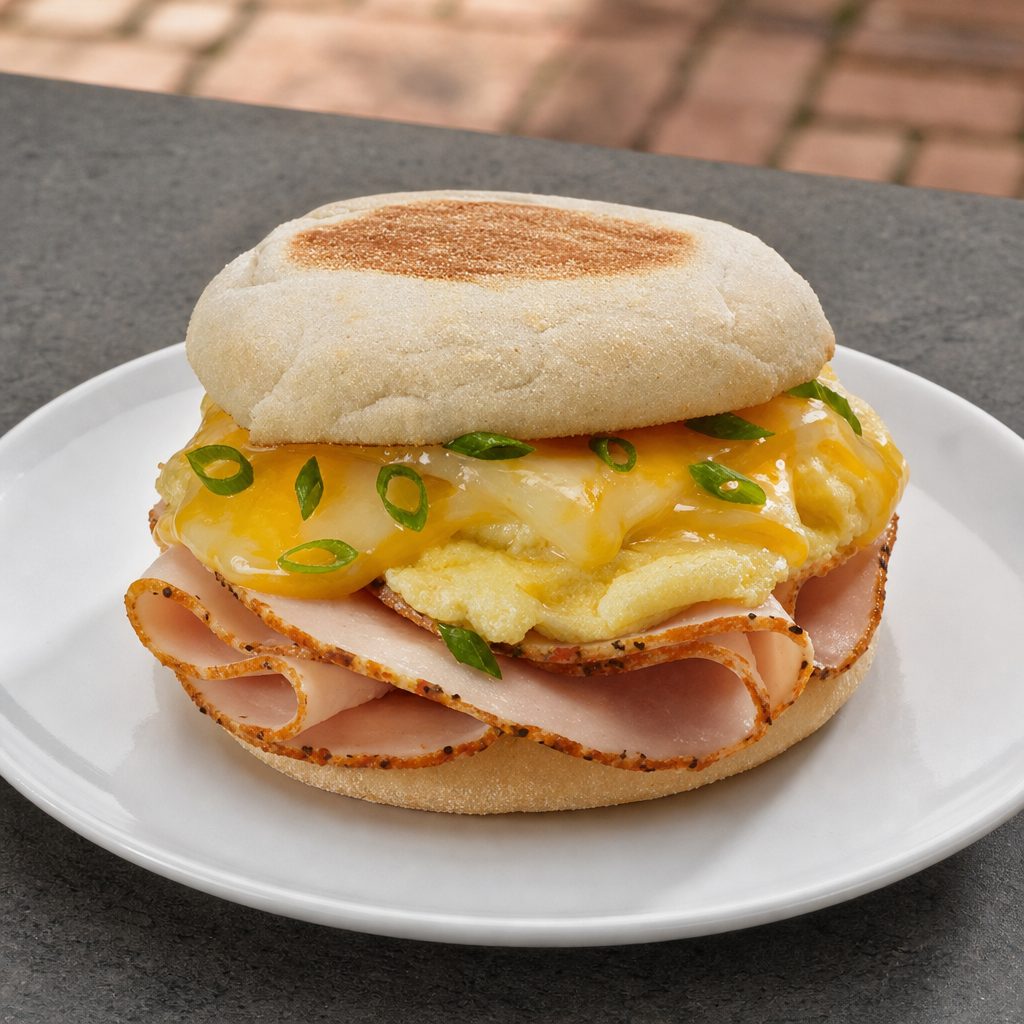Turkey, Egg, & Cheese Sandwich.